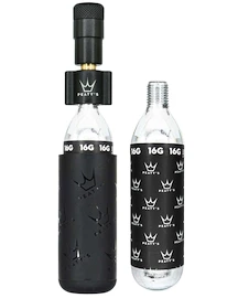 CO2-Pumpenaufsatz mit Kartuschen-Set PEATY'S Road & gravel (16g) - black (ppr-hti-rag-blk-12)