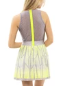 Damen Kleid Lucky in Love  Pleat Wave Dress Neon Yellow