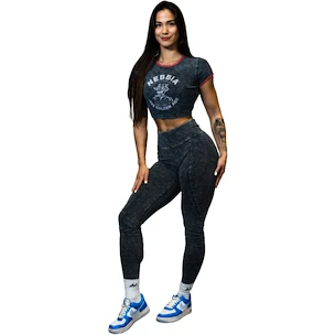 Damen Leggins Nebbia NEBBIA x OLYMPIA Washed High Waisted Leggings GYM WARRIOR 776 black
