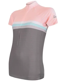 Damen-Radtrikot Sensor Cyklo Summer Stripe Grey/Pink