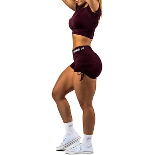 Damen Shorts Nebbia STRONG BEAUTY Lace-Up Sculpting Shorts OWN YOUR POWER 429 dark red