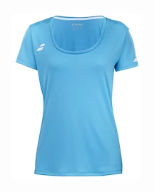 Damen T-Shirt Babolat Play Cap Sleeve Top Women Cyan Blue