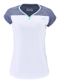 Damen T-Shirt Babolat Play Cap Sleeve Top Women White/Blue