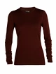 Damen T-Shirt Icebreaker  200 Oasis LS Crewe Espresso