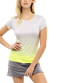 Damen T-Shirt Lucky in Love Turn Up The Pleat Neon Yellow