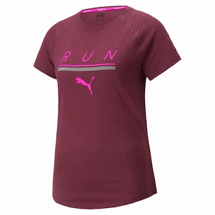 Damen T-Shirt Puma  Run 5K Logo Tee Grape Wine L