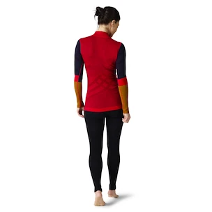 Damen T-Shirt Smartwool  W Intraknit Merino 200 Colorblck 1/4 Zip pomegranate