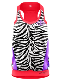 Damen Tank-Top Crazy Idea Top Break Black/Zebra