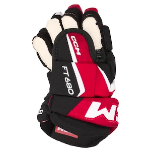 Eishockeyhandschuhe CCM JetSpeed FT680 Black/Red/White Junior 12 Zoll