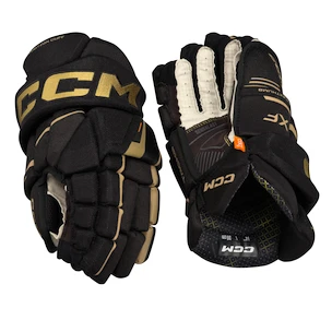 Eishockeyhandschuhe CCM Tacks XF Black/Gold Senior 15 Zoll