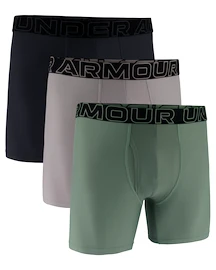 Herren Boxer Shorts Under Armour Perf Tech 6in 3Pack Grey