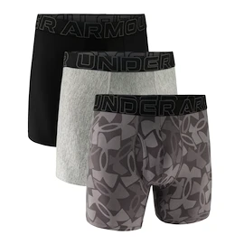 Herren Boxer Shorts Under Armour Perf Tech Print 6in 3Pack Castlerock Heather