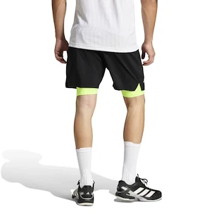 Herren Shorts adidas  Club 2In1 Short Black/Lucid Lemon