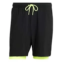 Herren Shorts adidas  Club 2In1 Short Black/Lucid Lemon XL