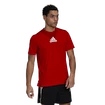 Herren T-Shirt adidas Aeroready 3-Stripes Back Tee Scarlet