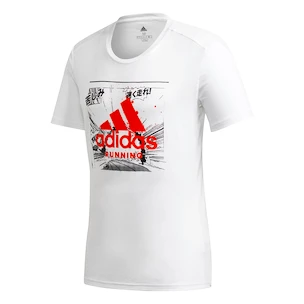 Herren T-Shirt adidas  Fast GFX white