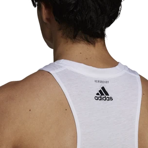 Herren T-Shirt adidas  Run Logo Tank White