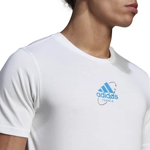 Herren T-Shirt adidas  Thiem Graphic Tee White