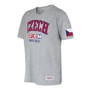 Herren T-Shirt CCM  FLAG TEE TEAM CZECH Athletic Grey