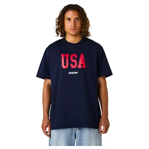 Herren T-Shirt CCM  Flag Tee Team USA Navy