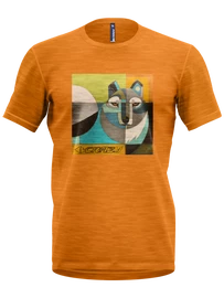 Herren T-Shirt Crazy Idea Joker Wolf/Mustard