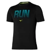 Herren T-Shirt Mizuno  Core Graphic RUN Tee Black
