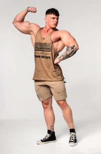Herren T-Shirt Nebbia  Washed-off Oversized Stringer MAX OUT 359 Light Brown XL