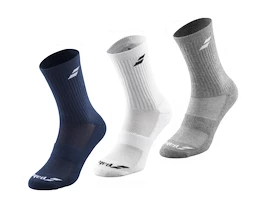 Kinder Socken Babolat 3 Pairs Pack Junior White/Estate Blue/Grey