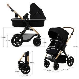 Kinderwagen Kinderkraft Moov 2 3in1 Pure Black Eva Wheels