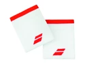 Schweißband Babolat  Logo Jumbo Wristband White/Red (2 Pack)
