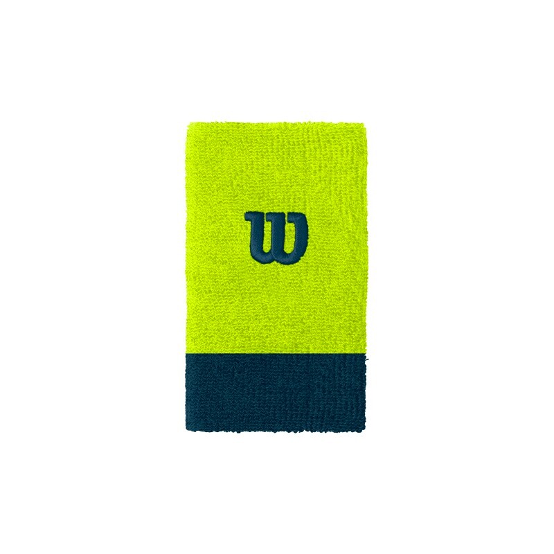Schweißband Wilson  Extra Wide Wristband Lime/Blue (2 St.)