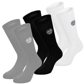 Socken BIDI BADU Bold Bro II Crew Printed Move Socks 3 Pack Grey, Black, White