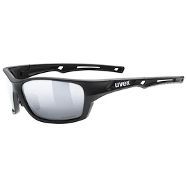 Sport Brille Uvex Sportstyle 232 P Black Mat / Polavision Mirror Silver (Cat. 3)