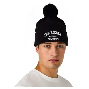 Strickmütze CCM  Athleisure Pom Black Senior