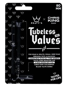 Tubeless-Ventil PEATY'S  X chris king (mk2) black tubeless valves - 80mm (ptv2-80-blk-12)