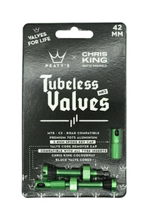 Tubeless-Ventil PEATY'S  X chris king (mk2) emerald tubeless valves 42mm (ptv2-42-emr-12)