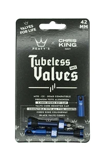 Tubeless-Ventil PEATY'S  X chris king (mk2) navy tubeless valves 42mm (ptv2-42-nvy-12)
