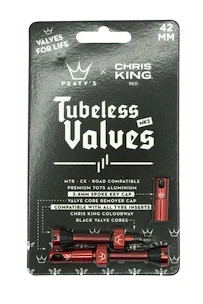 Tubeless-Ventil PEATY'S  X chris king (mk2) red tubeless valves 42mm (ptv2-42-red-12)