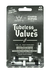 Tubeless-Ventil PEATY'S  X chris king (mk2) silver tubeless valves 42mm (ptv2-42-sil-12)
