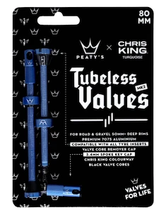 Tubeless-Ventil PEATY'S  X chris king (mk2) turquoise tubeless valves - 80mm (ptv2-80-trq-12)