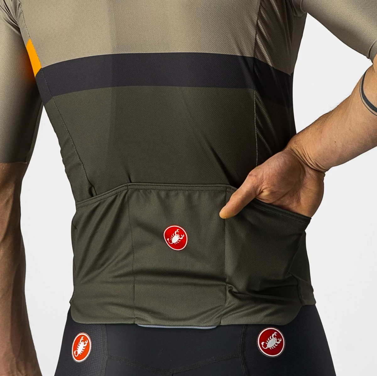 Castelli A Blocco Grün/Pop Orange-Dunkel Grau