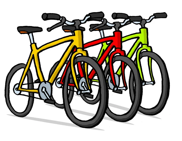 Drei Fahrräder transportieren