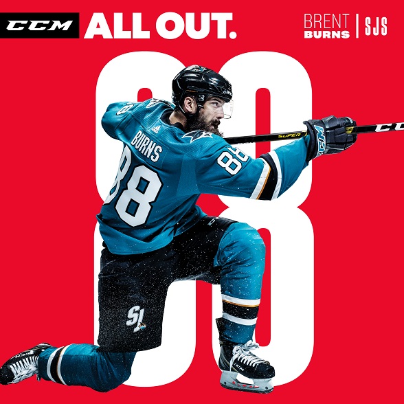 Brent Burns in CCM Tacks Hockeyausrüstung