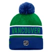 Wintermütze Fanatics  Authentic Pro Game & Train Cuffed Pom Knit Vancouver Canucks