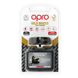 Zahnschutz Opro  GOLD BRACES Black/Gold Senior